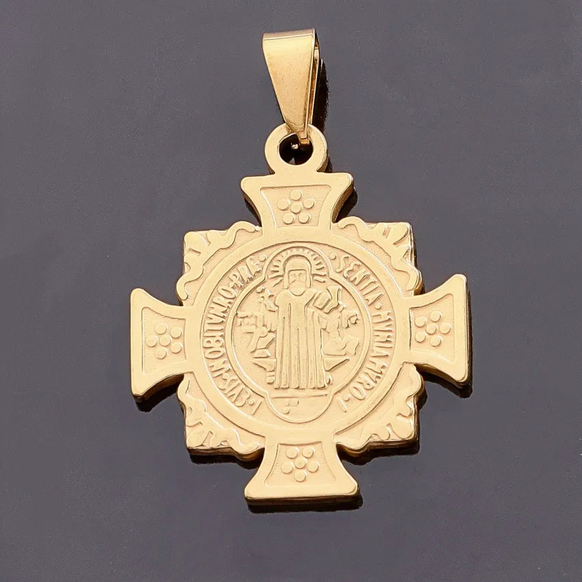 Cadena San Benito Acero Inoxidable Oro