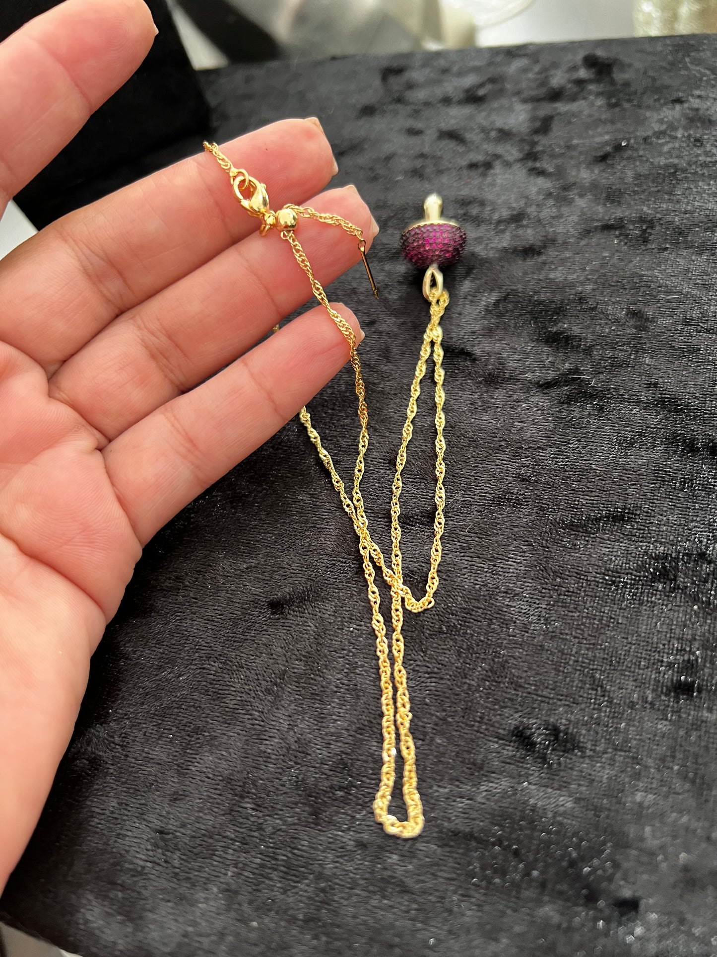 Violet mushroom necklace