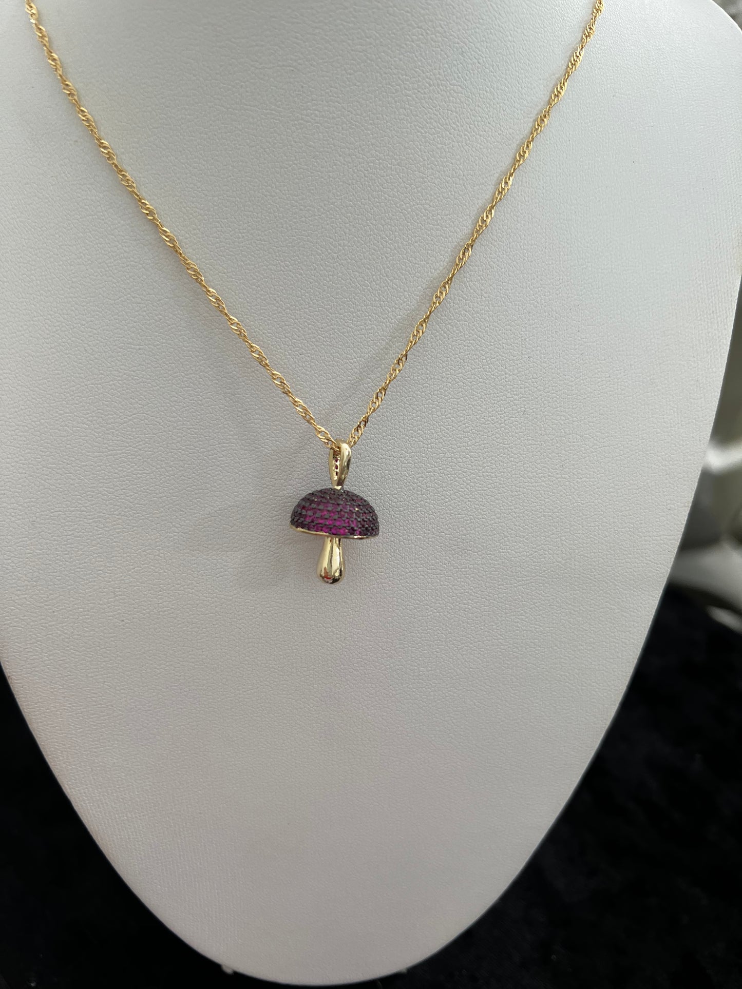 Violet mushroom necklace