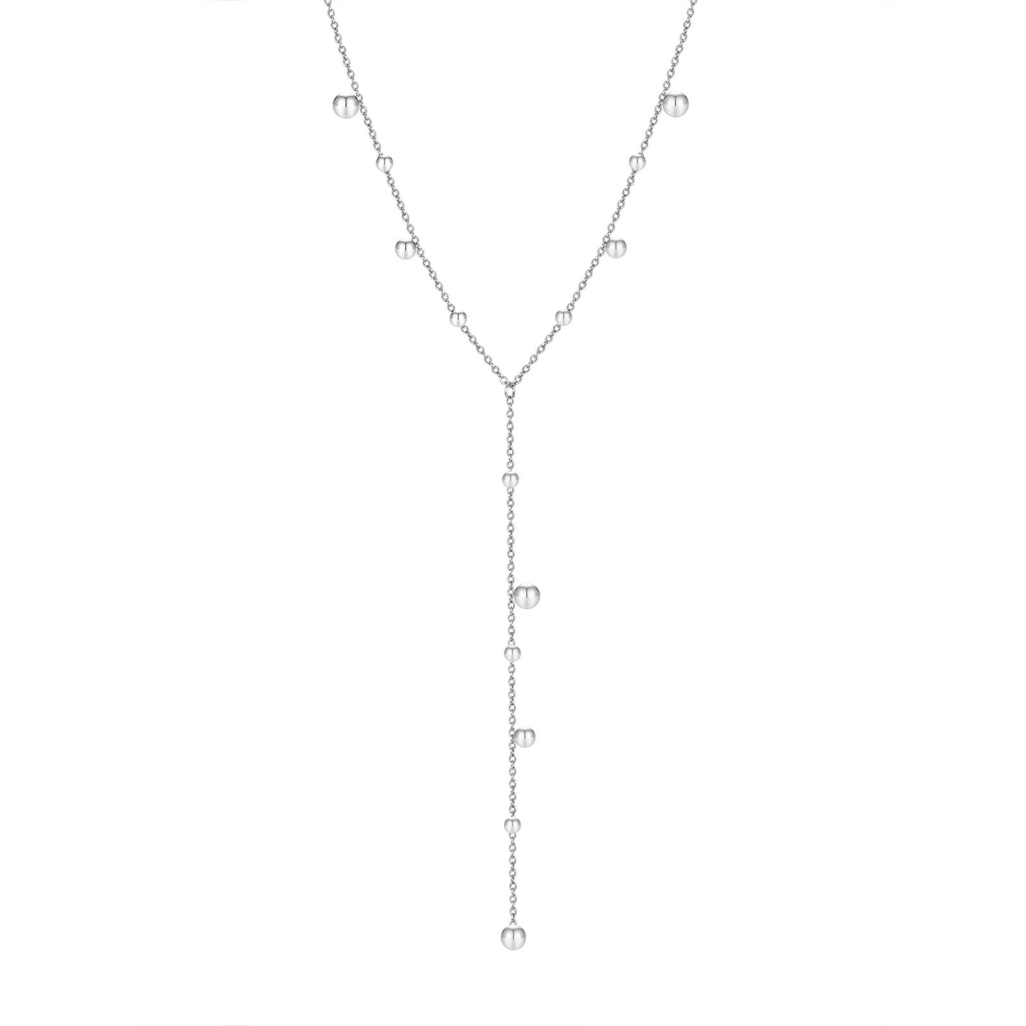 Collar plata de esferas