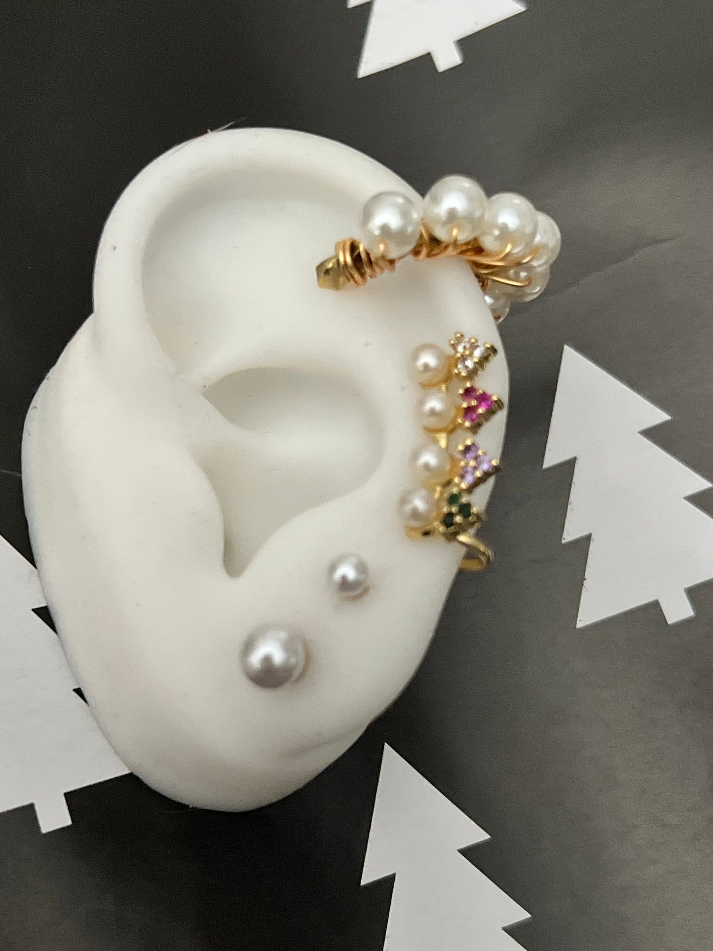 Ear cuff pearl 0045CE
