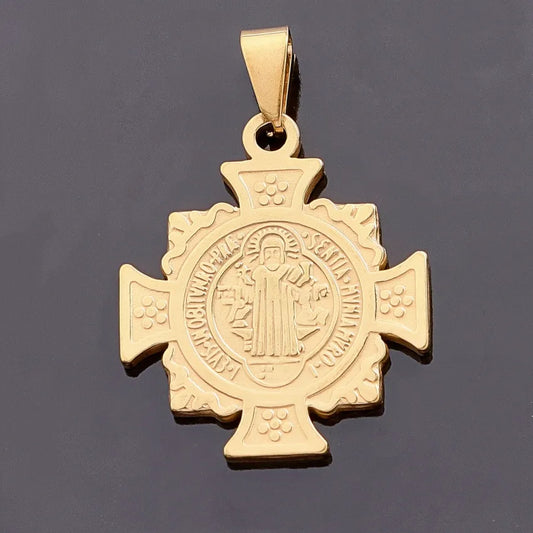 Cadena San Benito  Acero Inoxidable Oro